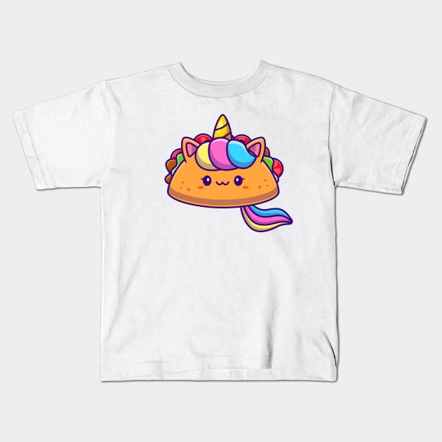 Cute Unicorn Taco Kids T-Shirt by Catalyst Labs